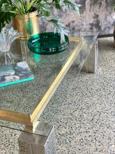 Load image into Gallery viewer, Mid-Century Chrome & Brass Coffee Table