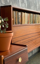 Load image into Gallery viewer, Mid-Century Mahogany Double Bed Headboard With Pedestals