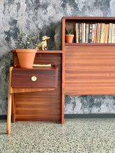 Load image into Gallery viewer, Mid-Century Mahogany Double Bed Headboard With Pedestals