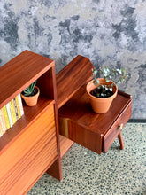 Load image into Gallery viewer, Mid-Century Mahogany Double Bed Headboard With Pedestals