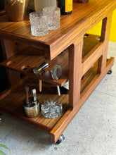 Load image into Gallery viewer, Brutalist, Tabraham style Kiaat Mid-Century Drinks Trolley