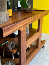 Load image into Gallery viewer, Brutalist, Tabraham style Kiaat Mid-Century Drinks Trolley