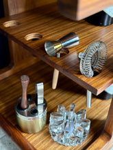 Load image into Gallery viewer, Brutalist, Tabraham style Kiaat Mid-Century Drinks Trolley