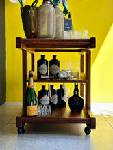Load image into Gallery viewer, Brutalist, Tabraham style Kiaat Mid-Century Drinks Trolley