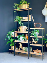 Load image into Gallery viewer, Steel & Wood Shelving Unit