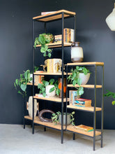 Load image into Gallery viewer, Steel & Wood Shelving Unit