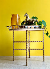 Load image into Gallery viewer, Vintage Brass Tray Table