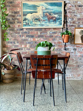Load image into Gallery viewer, Retro slatted wood & steel 5 piece set