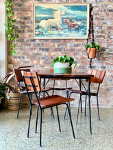 Load image into Gallery viewer, Retro slatted wood & steel 5 piece set