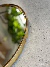Load image into Gallery viewer, Vintage Brass Oval Mirror