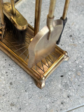 Load image into Gallery viewer, Vintage Brass Fireplace Tool set - Duck Head Handle design