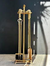 Load image into Gallery viewer, Vintage Brass Fireplace Tool set - Duck Head Handle design