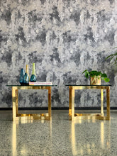 Load image into Gallery viewer, Pair of Brass & Glass Side Tables