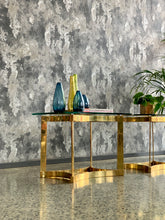Load image into Gallery viewer, Pair of Brass & Glass Side Tables