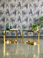 Load image into Gallery viewer, Pair of Brass & Glass Side Tables