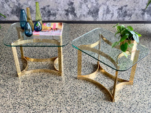 Load image into Gallery viewer, Pair of Brass & Glass Side Tables