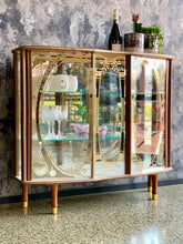 Load image into Gallery viewer, 50's Vintage display cabinet with gold detail