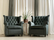 Load image into Gallery viewer, Pair Of Vintage Wingback Chairs