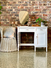 Load image into Gallery viewer, Vintage distressed white desk