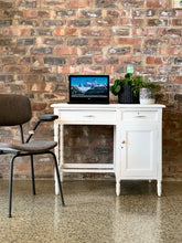 Load image into Gallery viewer, Vintage distressed white desk