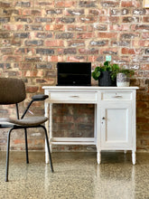 Load image into Gallery viewer, Vintage distressed white desk