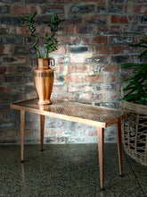 Load image into Gallery viewer, Copper coffee table with glass top