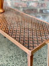 Load image into Gallery viewer, Copper coffee table with glass top