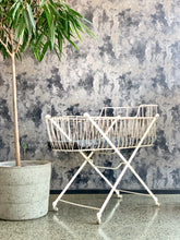 Load image into Gallery viewer, Vintage metal baby crib on wheels