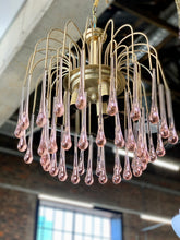 Load image into Gallery viewer, Murano Blush pink & gold chandelier