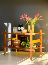 Load image into Gallery viewer, Mid-Century Two Tier Kiaat Drinks Trolley