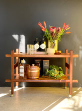 Load image into Gallery viewer, Mid-Century Two Tier Kiaat Drinks Trolley