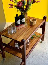 Load image into Gallery viewer, Mid-Century Two Tier Kiaat Drinks Trolley