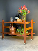 Load image into Gallery viewer, Mid-Century Two Tier Kiaat Drinks Trolley