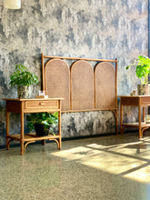 Load image into Gallery viewer, Vintage Double Cane Headboard & Pedestals
