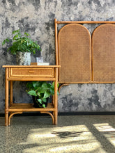 Load image into Gallery viewer, Vintage Double Cane Headboard & Pedestals