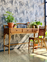 Load image into Gallery viewer, Cane dresser/desk with chair