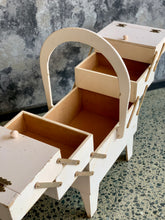 Load image into Gallery viewer, Retro wooden sewing/ hobby basket