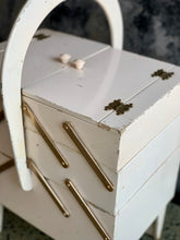 Load image into Gallery viewer, Retro wooden sewing/ hobby basket