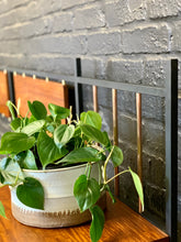 Load image into Gallery viewer, King size steel & wood headboard with brass detail