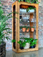 Load image into Gallery viewer, Vintage cane display cabinet with glass shelves