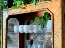 Load image into Gallery viewer, Vintage cane display cabinet with glass shelves