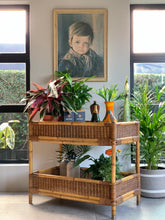 Load image into Gallery viewer, Vintage Two Tier Cane Caddy