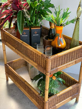 Load image into Gallery viewer, Vintage Two Tier Cane Caddy