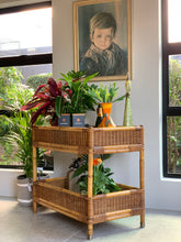 Load image into Gallery viewer, Vintage Two Tier Cane Caddy