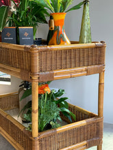 Load image into Gallery viewer, Vintage Two Tier Cane Caddy
