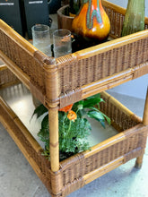 Load image into Gallery viewer, Vintage Two Tier Cane Caddy