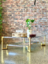 Load image into Gallery viewer, Lucite & Brass Coffee Table