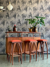 Load image into Gallery viewer, Mid-Century Bar & Three Stools