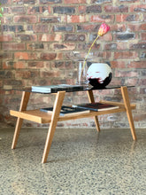 Load image into Gallery viewer, Mid-Century Coffee Table with Black Glass