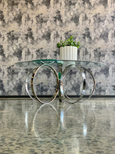 Load image into Gallery viewer, Chrome & Glass coffee table
